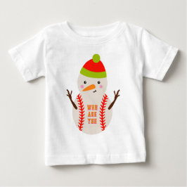 Bebé Camiseta Única de Niño de Hombre de Nieve de Béisb