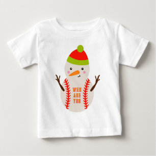 Bebé Camiseta Única de Niño de Hombre de Nieve de Béisb