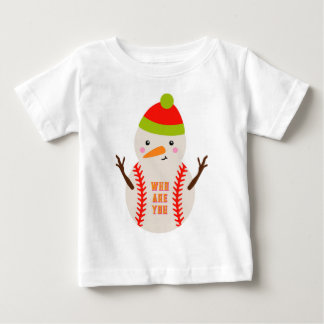 Bebé Camiseta Única de Niño de Hombre de Nieve de Béisb