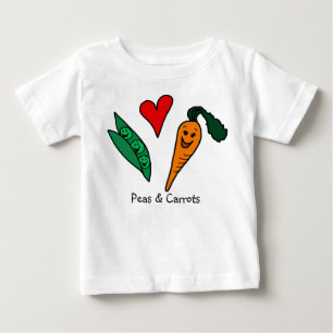 Bebé Camiseta verde del amor de los guisantes y de las