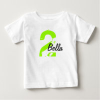 Camiseta verde y negra del nombre y de la edad