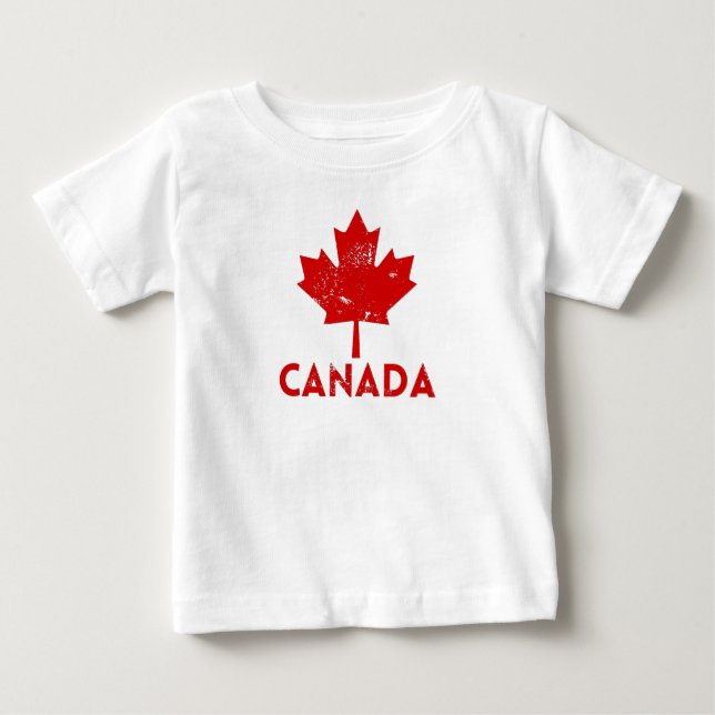 Bebé Camiseta Vintage de recuerdo de Canadá (Anverso)