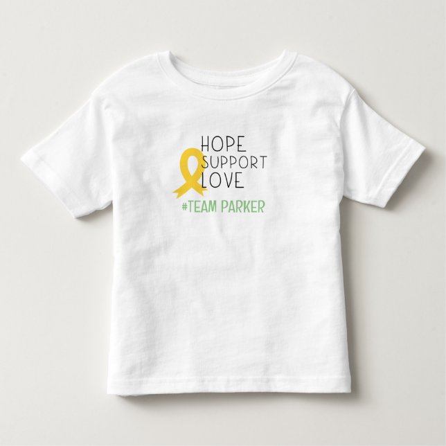 Bebé cáncer infantil. Camiseta de personalizado de nomb (Anverso)