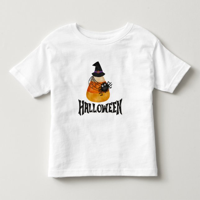 Bebé Cañera de Candy Corn de Halloween y camiseta de be (Anverso)