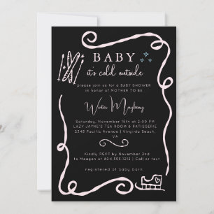 Bebé caprichoso hace frío fuera de la invitación d