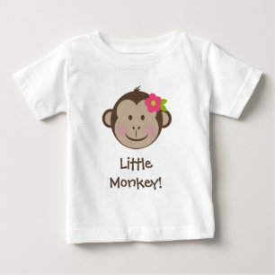 Bebé Cara de Chica de mono con camiseta florida