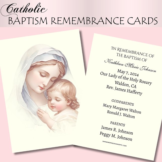 Bebé católico Baptismo Recuerden Tarjeta Santa (Subido por el creador)