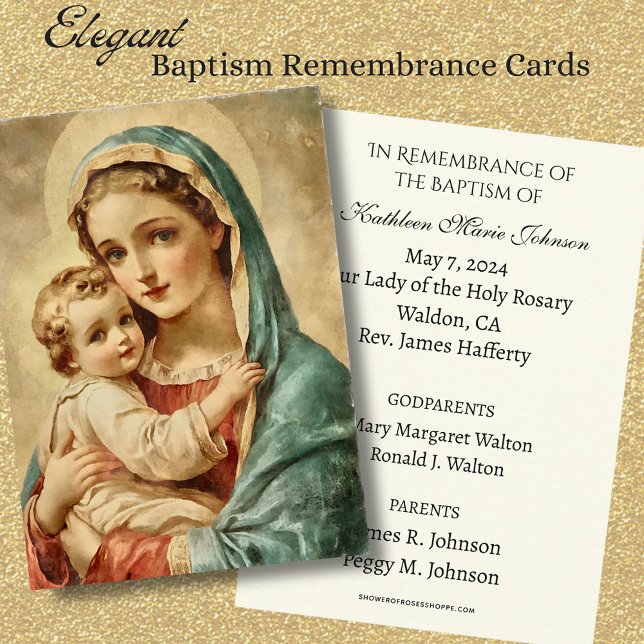 Bebé católico Baptismo Recuerden Tarjeta Santa (Subido por el creador)