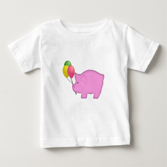 Bebé Cerdo con camiseta de globos (Anverso)