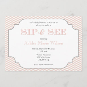 Bebé Chevron Sip y ver invitación
