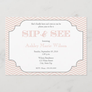 Bebé Chevron Sip y ver invitación