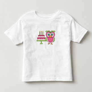 Bebé Chica 2T ~ Camiseta de búho de cumpleaños rosado