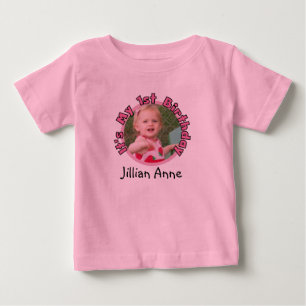 Bebé Chica Añadir foto y nombre primera camiseta de cum