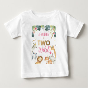Bebé Chica de animales de Safari Camiseta de cumpleaños