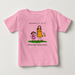 Bebé Chica de mamá - Madre brunette y camiseta de hija