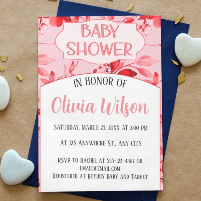 Bebé Chica Invitación Pequeña Flor silvestre (Subido por el creador)
