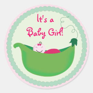Bebé Chica Pea Pod Tartas y Pegatinas
