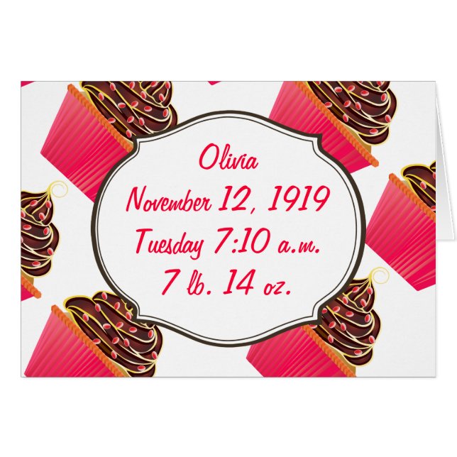 Bebé Chica Rosa se convierte en Invitación Chica (Anverso (Horizontal))