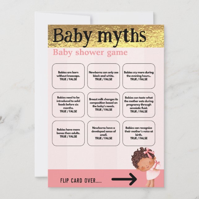 Bebé Chica Rosa y Juego de Bebé de Oro (Anverso)