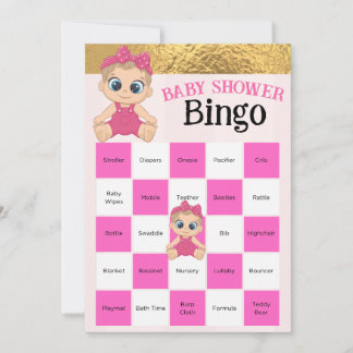 Bebé Chica Rosa Y Oro Bebé Bebé Juego De Bingo