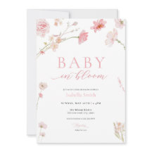 Bebé Chica rosado en una invitación de Baby Shower