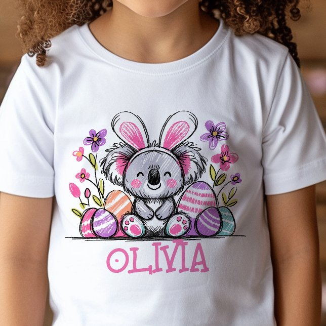Bebé Chicas de nombre personalizado de camiseta de Pasc (Kids name Easter t-shirt)