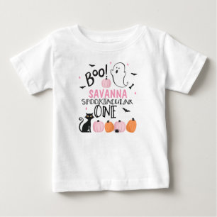 Bebé Chicas ostentan una camiseta de primer cumpleaños