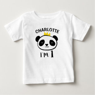 Bebé Chicas Panda Bear Princesa Primera Camiseta de Cum