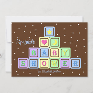 Bebé Chico Sprinkle Ducha Invitación Bloques para