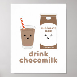 Bebe chocomil - Diseño Kawaii Póster