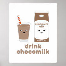 Bebe chocomil - Póster de diseño Kawaii