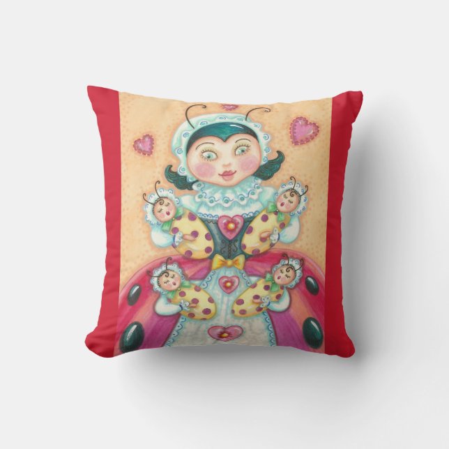 Bebé COJÍN DECORATIVO de la familia Ladybugs Front (Anverso)