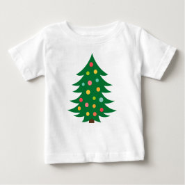 Bebé Colorida camiseta de árbol de Navidad