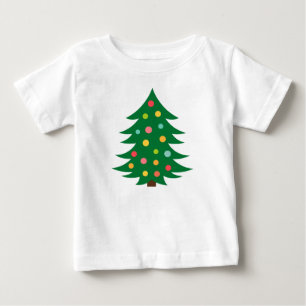 Bebé Colorida camiseta de árbol de Navidad