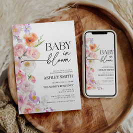 Bebé colorido en la invitación a la floración | Fl