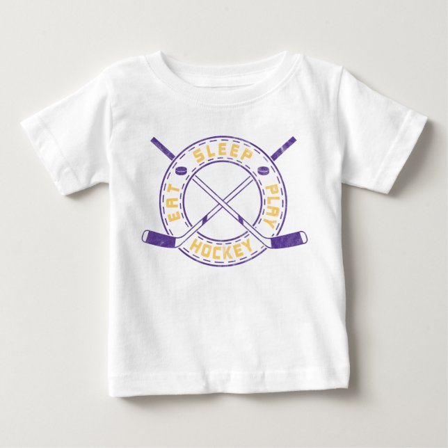 Bebé Comer, dormir, jugar a la camiseta de hockey (Anverso)