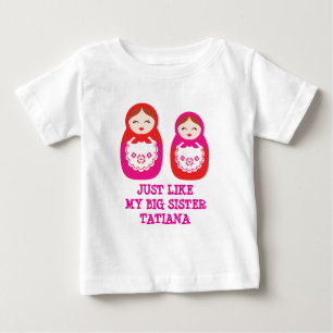 Bebé Como mi hermana mayor muñecas anidadas camiseta de