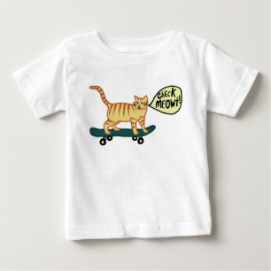 Bebé Comprobar la camiseta de gato de Meowt Punny Skate