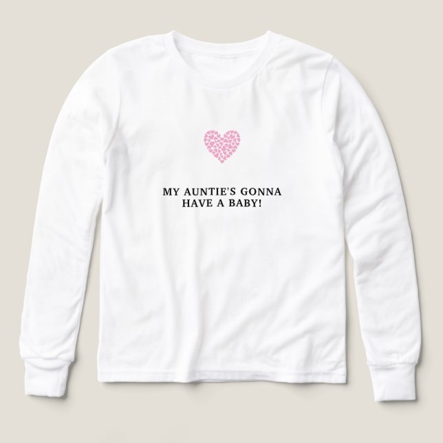 Bebé con Corazón Rosa Fiesta de Bebé Manga Larga (Diseño frontal)