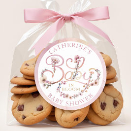 Bebé con flores rosadas en Pegatina de sangre - Bo