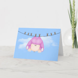 Bebé con tarjeta de línea de ropa