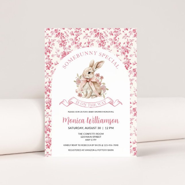Bebé conejito Bebé Ducha Invitación Toile (Bunny Baby Shower Invite)