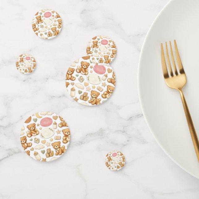 Bebé Confeti de Mesa Shower | Oso de Peluche Paste (Grupo)