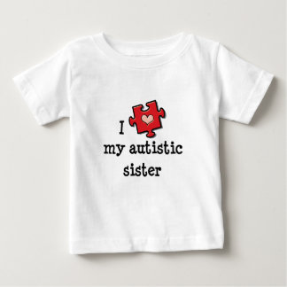 Bebé Corazón de mi hermana autista autismo camiseta beb
