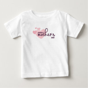 Bebé Corazones rosados feliz Día de la Madre   Camiseta