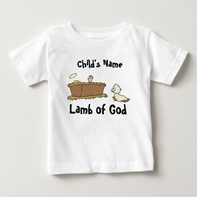Bebé Cordero adaptable de la camiseta de dios (Anverso)