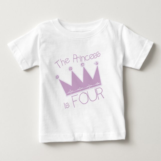 Bebé Corona de la Princesa 4ª camiseta de cumpleaños (Anverso)