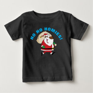 Bebé Corriendo la camiseta negra de Santa
