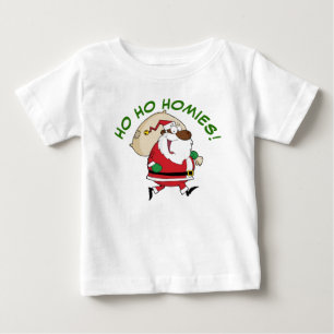 Bebé Corriendo la camiseta negra de Santa