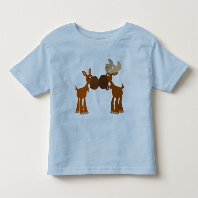 Bebé Corta Personalizado Moose Pareja en la camiseta de (Anverso)